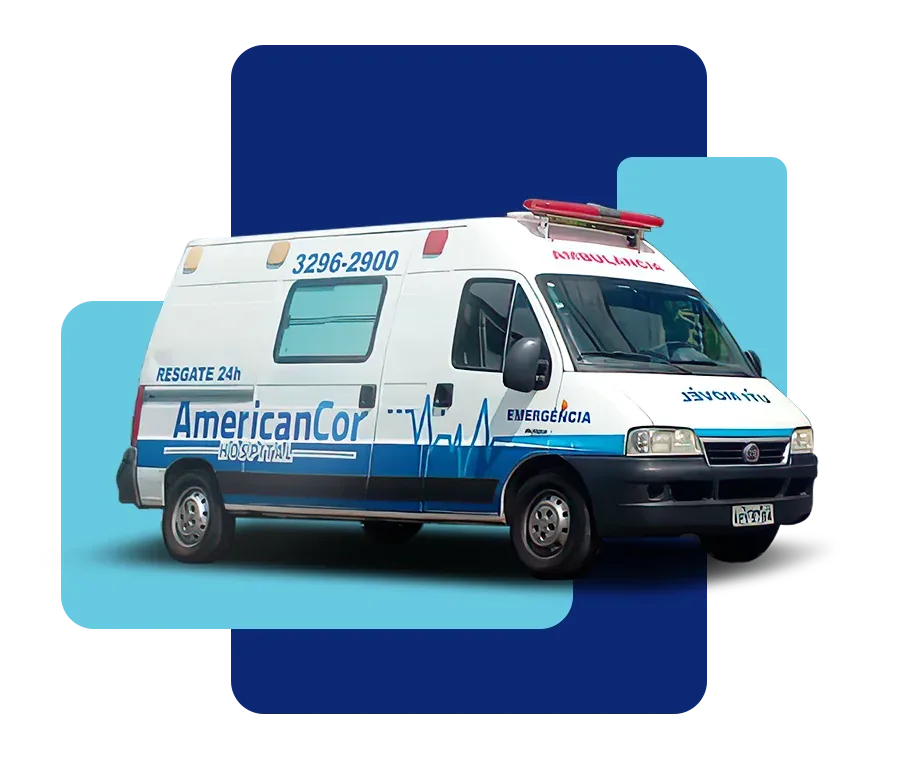 Ambulância de UTI móvel do Hospital AmericanCor